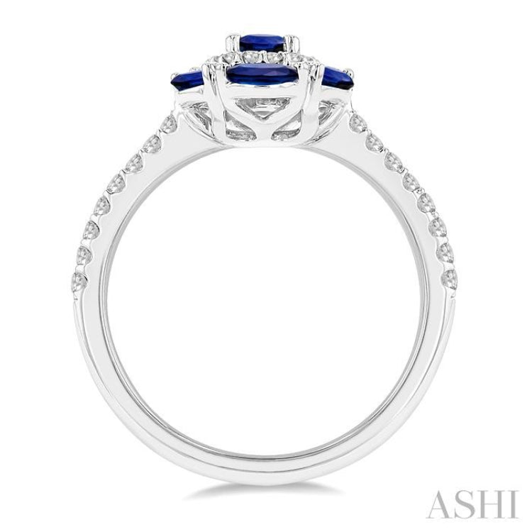 Oval Shape Gemstone & Diamond Ring