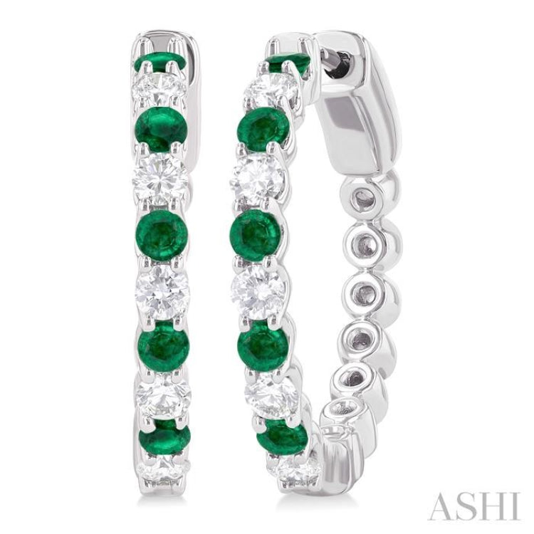Gemstone & Diamond Hoop Earrings