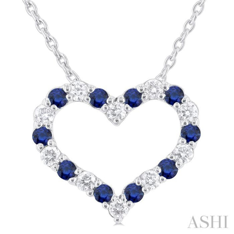 Heart Shape Gemstone & Diamond Fashion Pendant