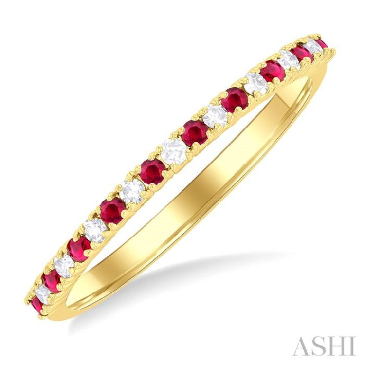 Gemstone & Petite Diamond Band