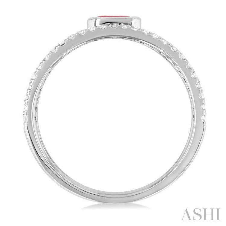 East-West Gemstone & Diamond Ring