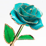 Teal Gold Dipped Rose