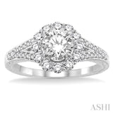 1/2 Ctw Round Cut Diamond Semi-Mount Engagement Ring 14K White Gold