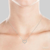 1/2 Ctw Round Cut Diamond Heart Pendant With Chain in 14K white Gold