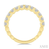 1 Ctw Lattice Round Cut Diamond Wedding Band in 14K Yellow Gold