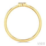 1/20 Ctw Initial 'S' Round Cut Diamond Fashion Ring in 10K Yellow Gold