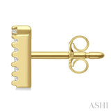 1/10 Ctw Initial 'T' Single Cut Diamond Earrings in 10K Yellow Gold