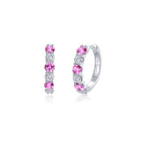 Josie Pink Sapphire Hoop Earrings 