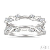 1/4 Ctw Twisted Round Cut Diamond Insert Ring in 14K White Gold