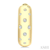 1/4 Ctw Mosaic Flush Set Round Cut Diamond Fashion Hoop Earring in 10K Yellow Gold