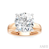 1/8 Ctw Round Shape Round Cut Diamond Semi-Mount Engagement Ring in 14K Rose and White Gold