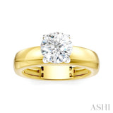 1/20 Ctw Round Shape Round Cut Diamond Semi-Mount Engagement Ring in 14K Yellow and White Gold