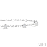 1/6 Ctw Round Cut Diamond Station Bracelet in Sterling Silver