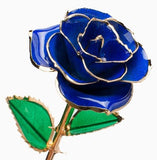 Dark Blue Gold Dipped Rose