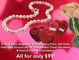 Valentine's Day Rose Promo - 18" Fresh Water Pearl Necklace & Chocolates