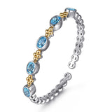 14K Yellow Gold, Sterling Silver (925) Bracelet BG5102-62MZJBT