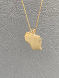 14k Yellow Gold Wisconsin Solid Pendant
