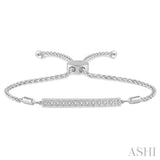 SILVER BAR LARIAT DIAMOND BRACELET