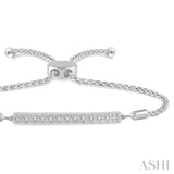 SILVER BAR LARIAT DIAMOND BRACELET