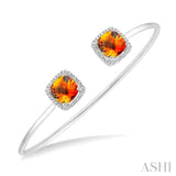 SILVER GEMSTONE & DIAMOND BANGLE