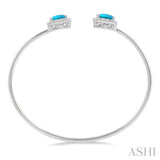 SILVER GEMSTONE & DIAMOND BANGLE