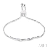 SILVER INFINITY SWIRL LARIAT DIAMOND BRACELET