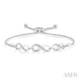 SILVER INFINITY LARIAT DIAMOND BRACELET