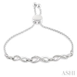 SILVER INFINITY LARIAT DIAMOND BRACELET