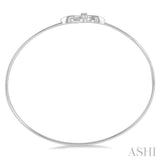 Silver Fleur De Lis Diamond Flexi Fashion Bangle