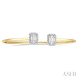 Stackable Halo Fusion Diamond Open Cuff Bangle