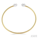 Stackable Halo Fusion Diamond Open Cuff Bangle