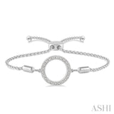 SILVER CIRCLE LARIAT DIAMOND BRACELET