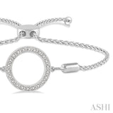 SILVER CIRCLE LARIAT DIAMOND BRACELET