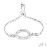 SILVER CIRCLE LARIAT DIAMOND BRACELET