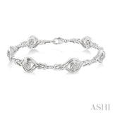 SILVER LOVE KNOT DIAMOND BRACELET