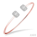 Stackable Halo Fusion Diamond Open Cuff Bangle