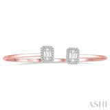 Stackable Halo Fusion Diamond Open Cuff Bangle