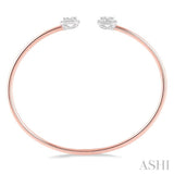 Stackable Halo Fusion Diamond Open Cuff Bangle