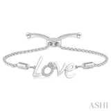 SILVER LOVE LARIAT DIAMOND BRACELET