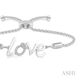SILVER LOVE LARIAT DIAMOND BRACELET