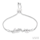 SILVER LOVE LARIAT DIAMOND BRACELET