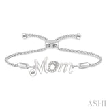 SILVER MOM LARIAT DIAMOND BRACELET