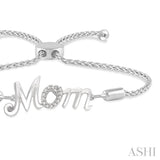 SILVER MOM LARIAT DIAMOND BRACELET