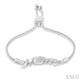 SILVER MOM LARIAT DIAMOND BRACELET