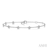 STAR SHAPE DIAMOND STATION BRACELET