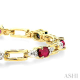 GEMSTONE & DIAMOND BRACELET