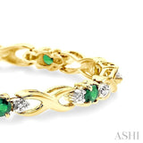 OVAL SHAPE GEMSTONE & DIAMOND BRACELET