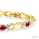 OVAL SHAPE GEMSTONE & DIAMOND BRACELET
