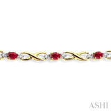 OVAL SHAPE GEMSTONE & DIAMOND BRACELET