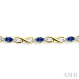 OVAL SHAPE GEMSTONE & DIAMOND BRACELET